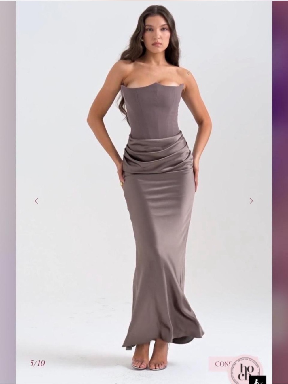 HOUSE OF CB Persephone Smoke Strapless Corset Maxi dress NWOT